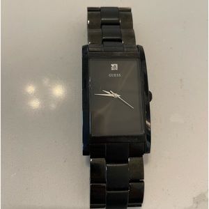 Black Guess Stainless Steel Watch - needs battery